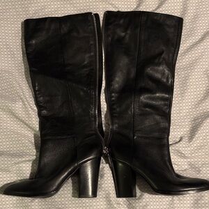 Aldo Black Leather Heeled Boots